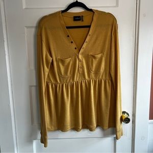 Urban Outfitters Out from Under Long Sleeve Shirt Yellow Sz M